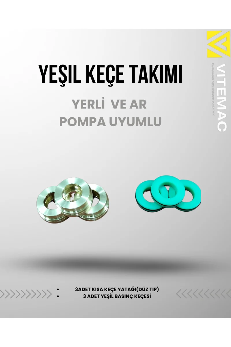 Vitemac Yeşil keçe ve Keçe Yatağı Takımı